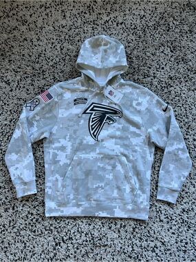 Nike NFL Atlanta Falcons Salute To Service Hoodie Grey Digital Camo Men’s Medium